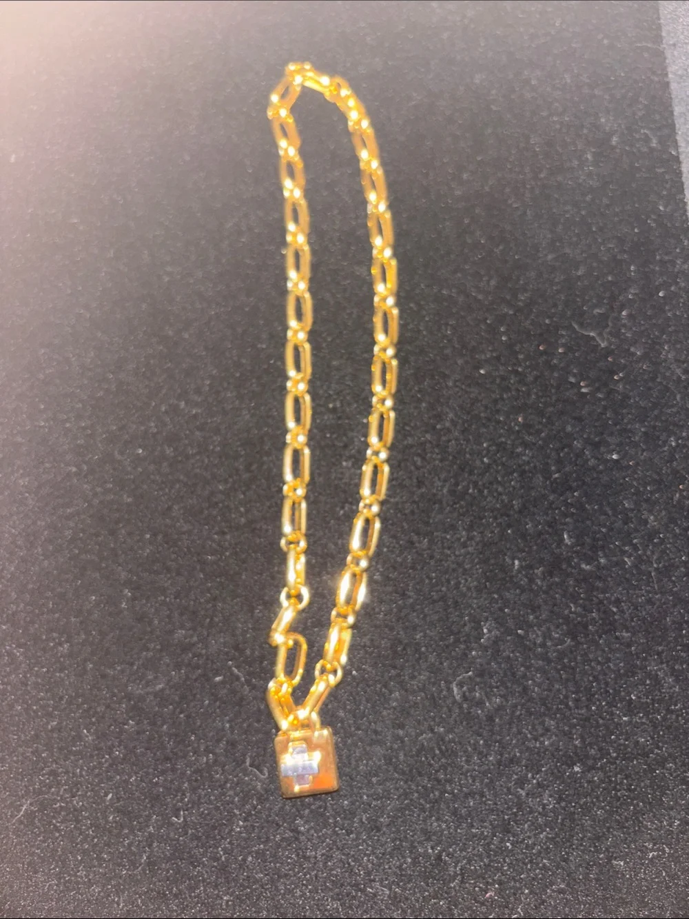 Kate Spade Gold Link Chain Necklace with Padlock Charm